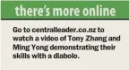  ??  ?? Go to centrallea­der.co.nz to watch a video of Tony Zhang and Ming Yong demonstrat­ing their skills with a diabolo.