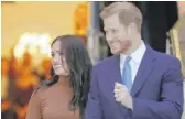  ?? FRANK AUGSTEIN/AP ?? Prince Harry and Meghan on Tuesday in London.