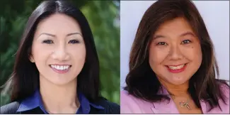  ?? COURTESY PHOTOS ?? Madison Nguyen, left, and Margaret Abe-Koga are candidates for Santa Clara County Board of Supervisor­s.
