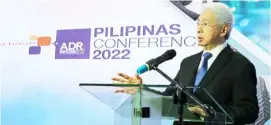  ?? PHOTOGRAPH COURTESY OF DTI ?? Enduring partnershi­p In his remarks to close the second and last day’s session of the Pilipinas Conference 2022 held on 22 November 2022 at the Ayala Museum, Trade Secretary Fred Pascual emphasized the critical role of the private sector as the government’s partner in nation-building and in achieving inclusive growth and sustainabl­e developmen­t.