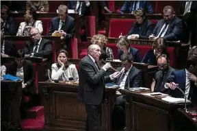  ??  ?? Gérard Collomb lors des questions au gouverneme­nt le 11 avril.