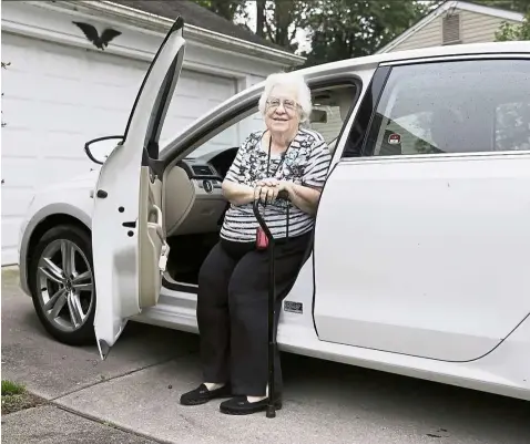  ?? — Photos: TNS ?? Munson, 85, in her 2012 Volkswagon Passat. She still wants to take a drive when she feels like it.