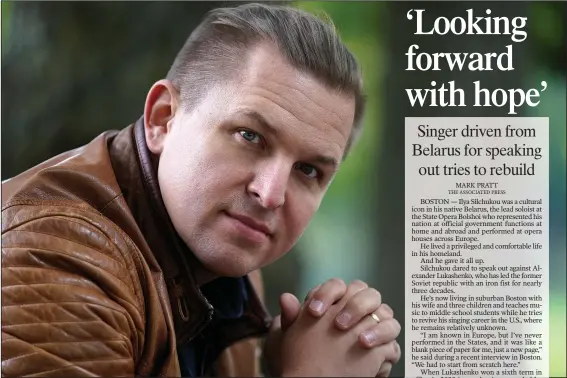  ?? (AP/Steven Senne) ?? Opera singer Ilya Silchukou sits for a photograph Oct. 4 at a park in a suburb of Boston.