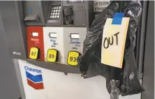  ?? Megan Varner / TNS ?? More than 1,000 gas stations ran out of fuel due to panic buying after a pipeline was shut down in a ransomware attack.