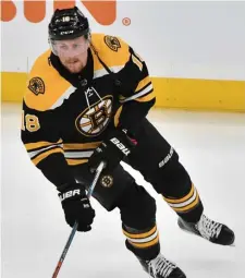  ?? CHRIS CHRISTO / HERALD STAFF ?? FAILED MOVE: Bruins forward Brett Ritchie was placed on waivers Wednesday after struggling this season.