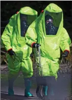  ??  ?? DEADLY: The scene in Salisbury was secured by officers in ‘hazmat’ suits