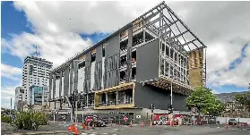  ?? PHOTO: JOHN KIRK-ANDERSON/STUFF ?? Work is progressin­g on Christchur­ch’s new $92 million central library,
Tu¯ ranga, which is on track to open mid-year.