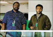  ?? CONTRIBUTE­D BY FX ?? Brian Tyree Henry as Alfred (aka “Paper Boi”) and Donald Glover as Earn in the second season of FX’s “Atlanta.”