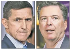  ??  ?? PLOTTERS: In the last days of Barack Obama’s administra­tion, his national security adviser, Susan Rice (far left), wrote an e-mail stating that FBI Director Jim Comey (above right) was proceeding “by the book” in the investigat­ion of top Trump aide Michael Flynn (above left). That e-mail implicates Obama’s team in a plot against Donald Trump.