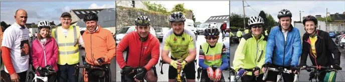  ??  ?? Dan Joe O’Sullivan, Anne Collins, Denis O’Mahony and Declan Murphy at the Stephanie O’Sullivan Memorial Charity Cycle in Milltown on Sunday.Photos by Michelle Cooper Galvin Stephen Day, Tim O’Shea and Lorcan Daly at the Stephanie O’Sullivan Memorial...