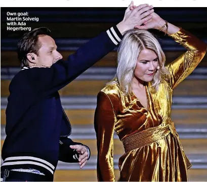  ??  ?? Own goal: Martin Solveig with Ada Hegerberg