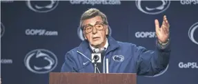  ??  ?? Penn State’s legendary football coach was a contradict­ory man, Al Pacino says: “He goes to denial and then guilt and then a kind of contrition.”