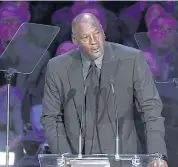  ?? PHOTOS BY AFP ?? Michael Jordan speaks during the event.