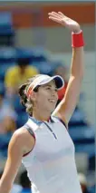  ?? — Reuters ?? Garbine Muguruza celebrates win against Varvara Lepchenko.