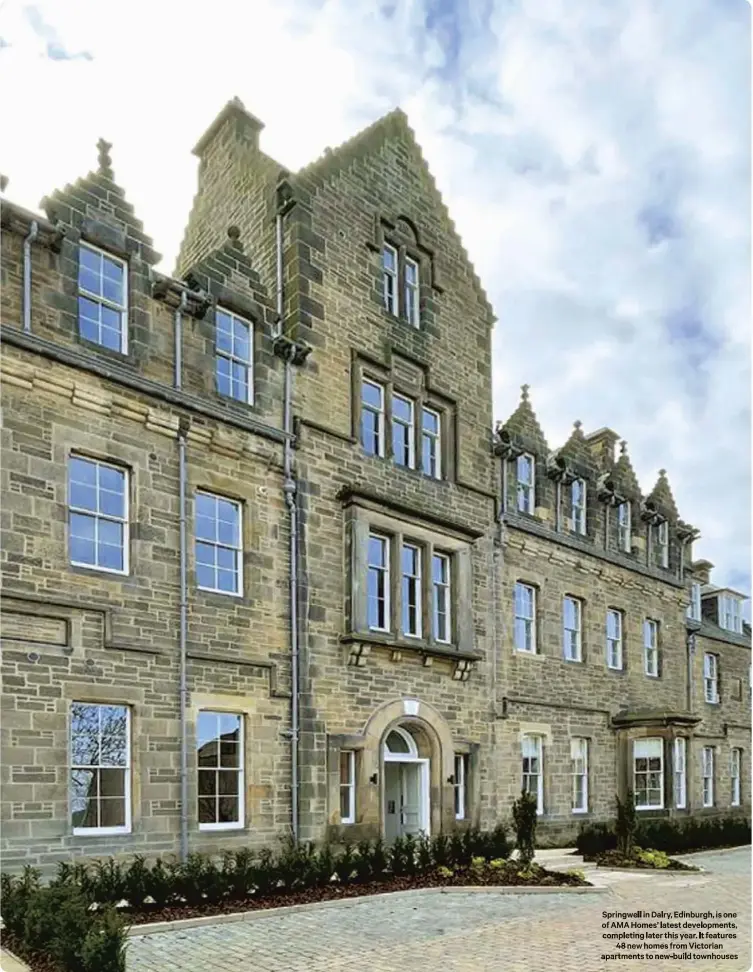  ??  ?? Springwell in Dalry, Edinburgh, is one of AMA Homes’ latest developmen­ts, completing later this year. It features
48 new homes from Victorian apartments to new-build townhouses