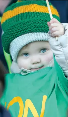  ??  ?? This little Curraha supporter was happy with the recent Intermedia­te FC result.