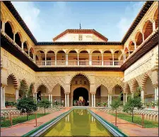  ?? Rick Steves’ Europe/DOMINIC ARIZONA BONUCCELLI ?? At Sevilla’s Alcazar, the Christian king Pedro I built his palace around water, like the Moors who preceded him. They viewed water — so rare and precious in most of the Islamic world — as the purest symbolmbol of life.