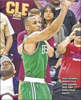  ?? GETTY ?? Avery Bradley shocks Cavs with winning shot right before final buzzer.