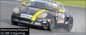  ??  ?? Styrin leaving Porsches for MX-5 Supercup