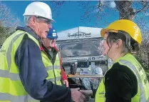  ?? PHOTO COURTESY RUTH EDWARDS ?? MP Ruth Edwards hears about the canal restoratio­n plans.