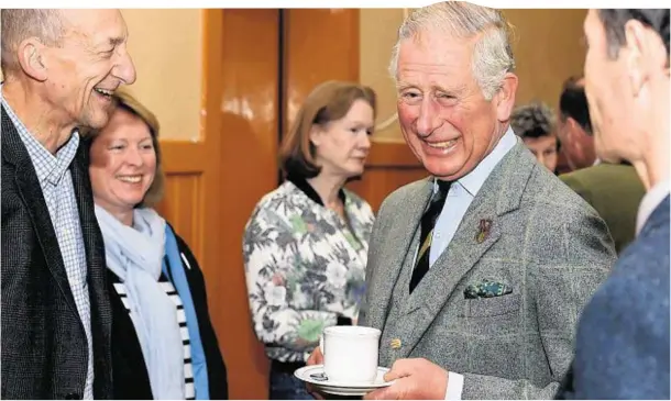  ?? Photograph­s: Kevin Emslie ?? TEA TIME: After opening the Hydro plant, the Duke of Rothesay attended a reception with members of the community who invested in it.