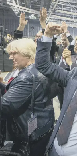  ?? ?? Scottish Labour supporters celebratin­g at the Glasgow City