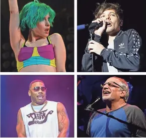  ?? WILLIAMS AND TOMLINSON BY JOURNAL SENTINEL. DAN BY USA TODAY NETWORK. NELLY BY SUMMERFEST. ?? Acts likely to play Summerfest 2020, thanks to favorable routing, include (from top left) Hayley Williams, Louis Tomlinson, Steely Dan and Nelly.