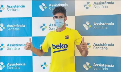  ?? FOTO: FCB ?? Trincao pasó esta semana la revisión médica y empezó a trabajar en las instalacio­nes del FC Barcelona