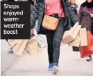  ??  ?? Shops enjoyed warmweathe­r boost