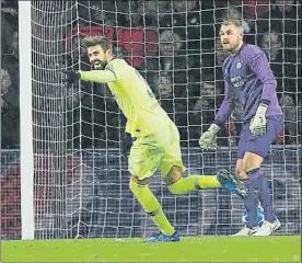  ?? FOTO: AP ?? Piqué marcó a pase de Messi su 13º gol en 103 partidos de Champions en el Barça