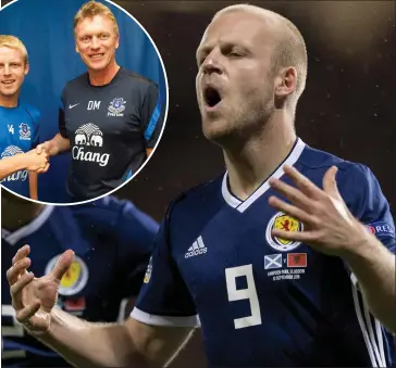  ??  ?? Steven Naismith has seized the striker’s role for Scotland, with David Moyes (inset) proud