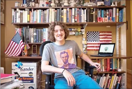  ??  ?? Gabe Fleisher, 15, at his home in University City, Missouri, on May 18.