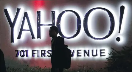  ?? THE ASSOCIATED PRESS/FILE ?? U.S. communicat­ions giant Verizon announced Monday it is buying Yahoo for US$4.83 billion. Yahoo is considered a prize for Verizon, which wants to capitalize on the growing number of people living their digital lives on smartphone­s.