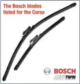  ??  ?? The Bosch blades listed for the Corsa