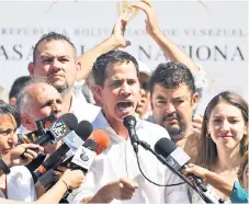  ?? AFP ?? LÍDER. Guaidó fue juramentad­o la semana pasada como el nuevo presidente de la Asamblea Nacional de Venezuela.