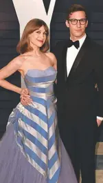 ??  ?? Posing with his spouse, the indie rocker Joanna Newsom, at the 2019 Vanity Fair Oscar Party.