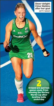  ?? GETTY IMAGES ?? Sheer delight: Chloe Watkins after her goal