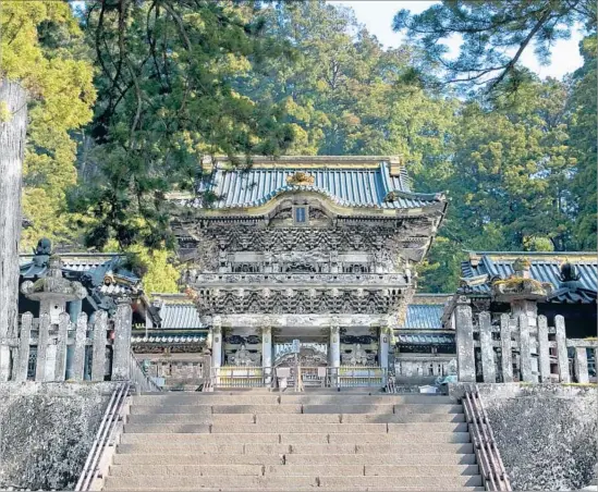  ?? Photograph­s by JTB Photo / UIG via Getty Images ?? NIKKO, a two-hour train trip north from Tokyo, is home to the ornate Toshogu Shrine complex. The city traces its history as a Buddhist hermitage to the 8th century.