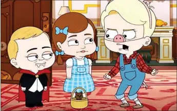  ??  ?? DRAWING FIRE: Cartoon versions of Louis, Charlotte and George, also far left, in The Prince, which has been criticised for ‘cruelly’ exploiting the real George, left