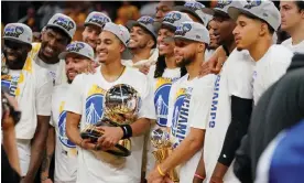  ?? Photograph: Cary Edmondson/USA Today Sports ?? The Golden State Warriors after winning the NBA Western Conference finals on Thursday night.