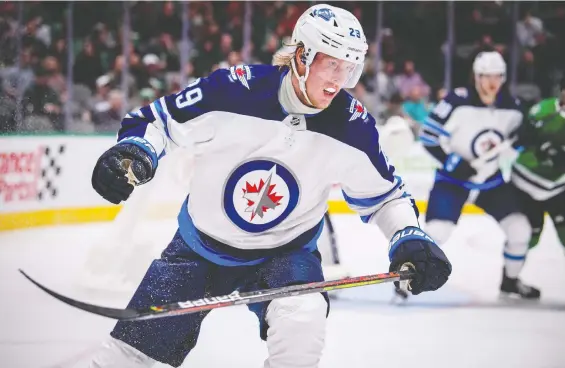  ?? JEROME MIRON/ USA TODAY SPORTS FILES ?? Trade rumours continue to swirl around Winnipeg's Patrik Laine. Would the Jets consider trading him for a top-four defenceman?