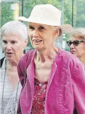  ?? NICK PROCAYLO/POSTMEDIA NEWS ?? Jean Swanson arrives at B.C. Supreme Court for sentencing for defying an injunction against a pipeline protest.