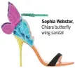  ??  ?? Sophia Webster, Chiara butterfly wing sandal