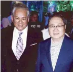  ??  ?? PLDT chief revenue officer and ePLDT president Eric Alberto and MVP Group head Manny V. Pangilinan.