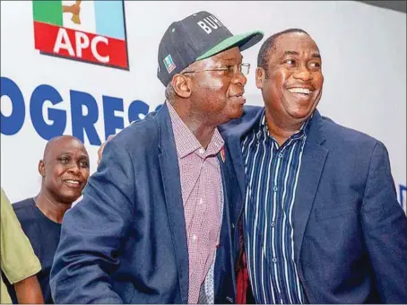  ??  ?? Fashola and Obafemi Hamzat at a recent political outing