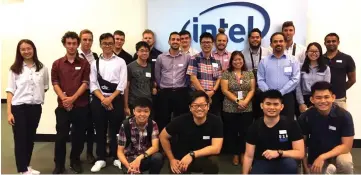  ??  ?? Students pose for a group photo during their visit to Intel Technology Sdn Bhd.