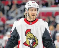  ?? AP PHOTO ?? Ottawa Senators’ Mike Hoffman is shown during an NHL game this season against the Carolina Hurricanes in Raleigh, N.C.