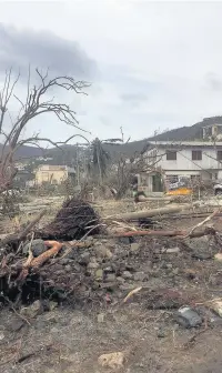  ??  ?? Skyler’s home in the British Virgin Islands after Hurricane Irma struck.