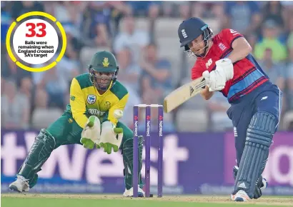  ?? AFP ?? England’s Jonny Bairstow plays a shot as South African wicket-keeper Mangaliso Mosehle looks on. —