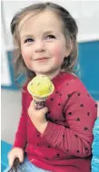  ?? PHOTO: CATHERINE SHORT ?? Just chillin’ . . . Grace Thompson (2) enjoys an ice cream.